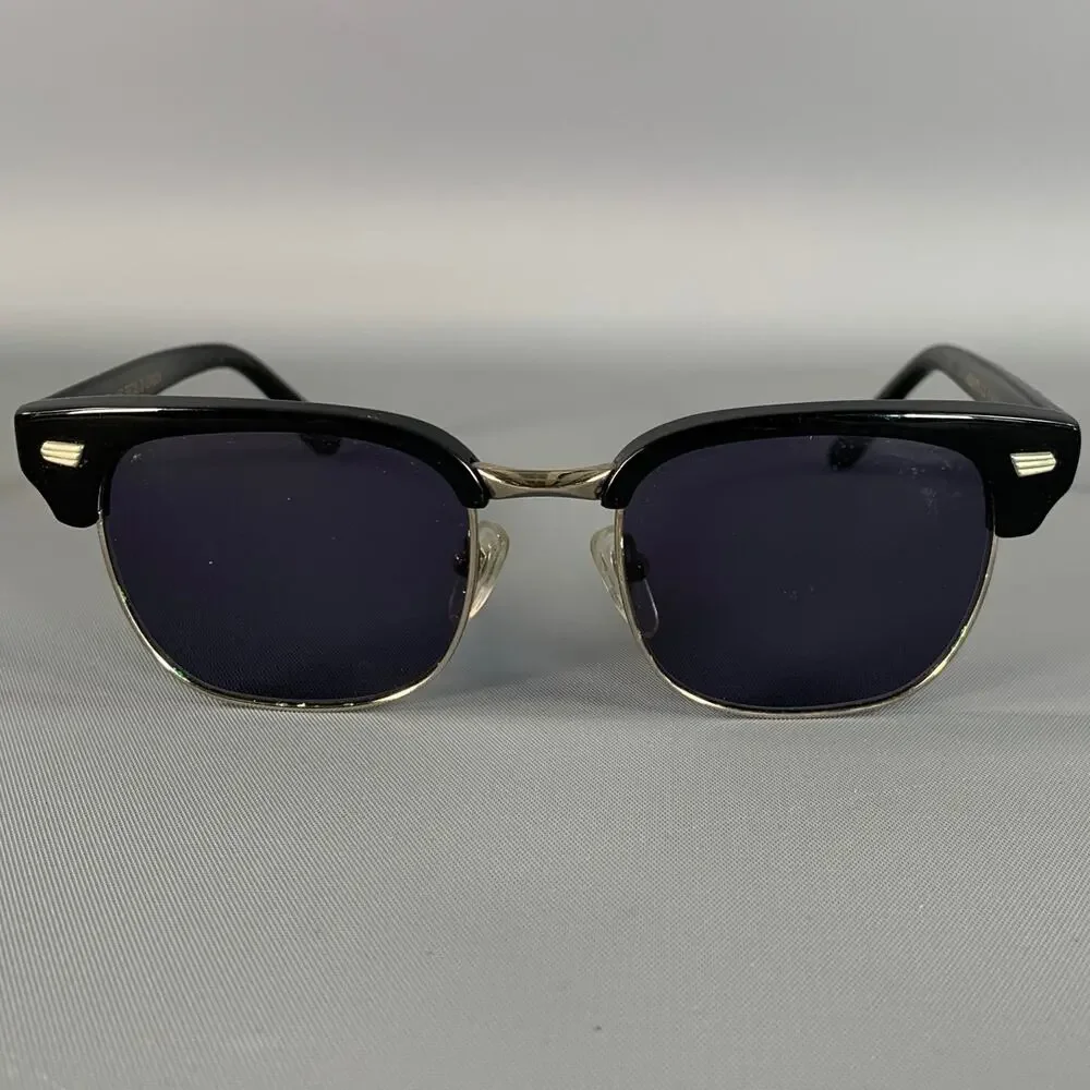 CUTLER AND GROSS Black Dark brown Acetate Sunglasses